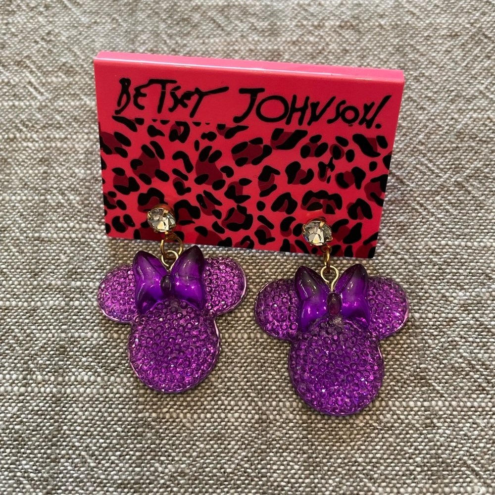 Betsey Johnson Purple Minnie Mouse Earrings - Picture 2 of 9